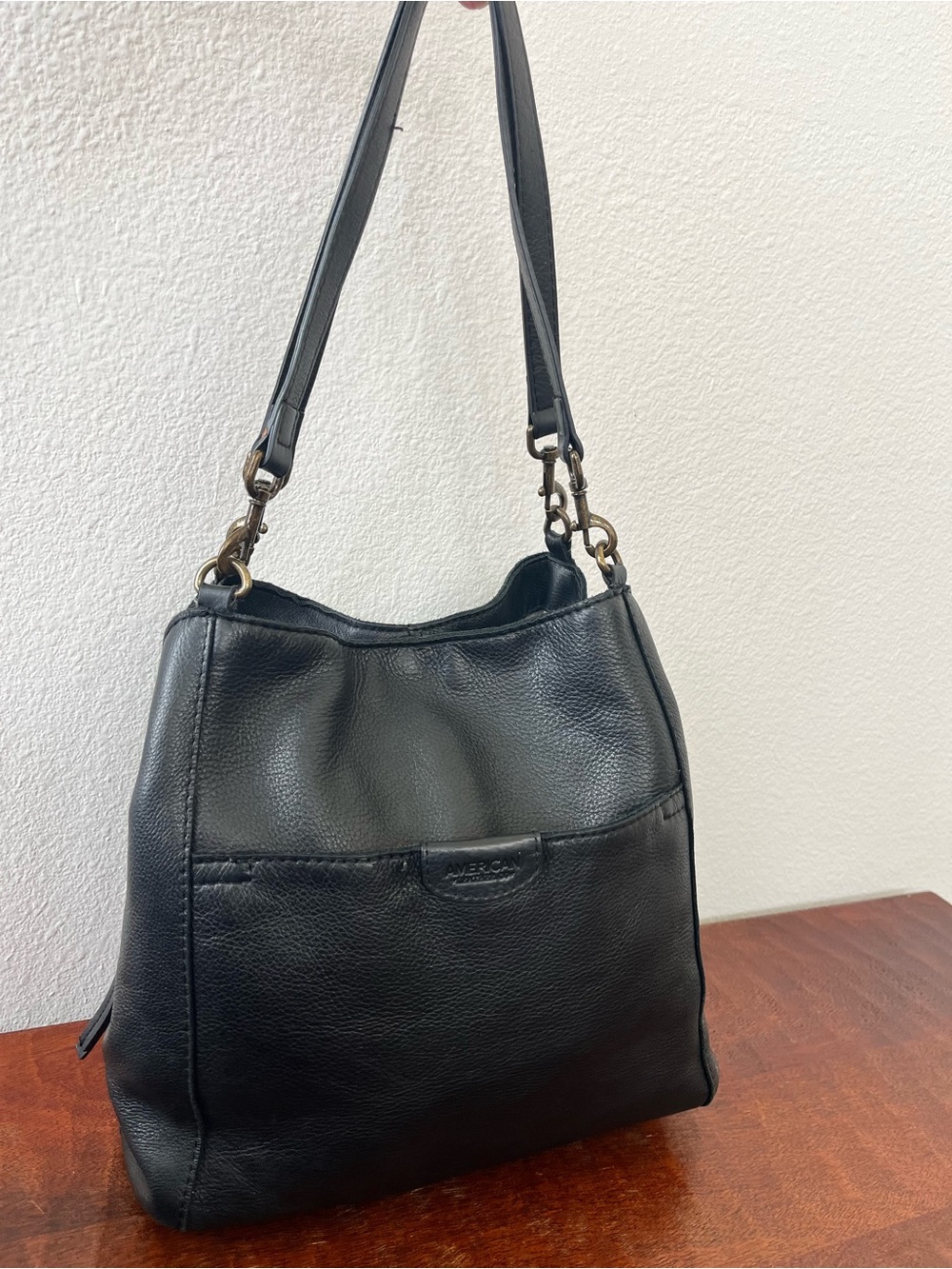 American Leather Hudson Hobo Shoulder Bag Soft Black Leather Purse Handbag